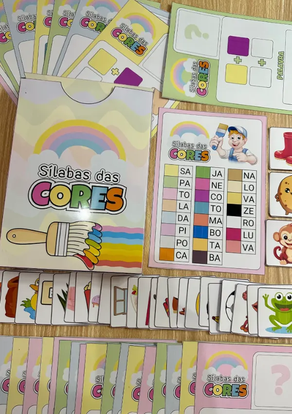 Atividade Sílabas das Cores impressa e colorida