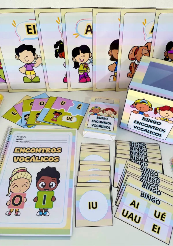 Atividades impressas de encontros vocálicos para o 1º e 2º ano