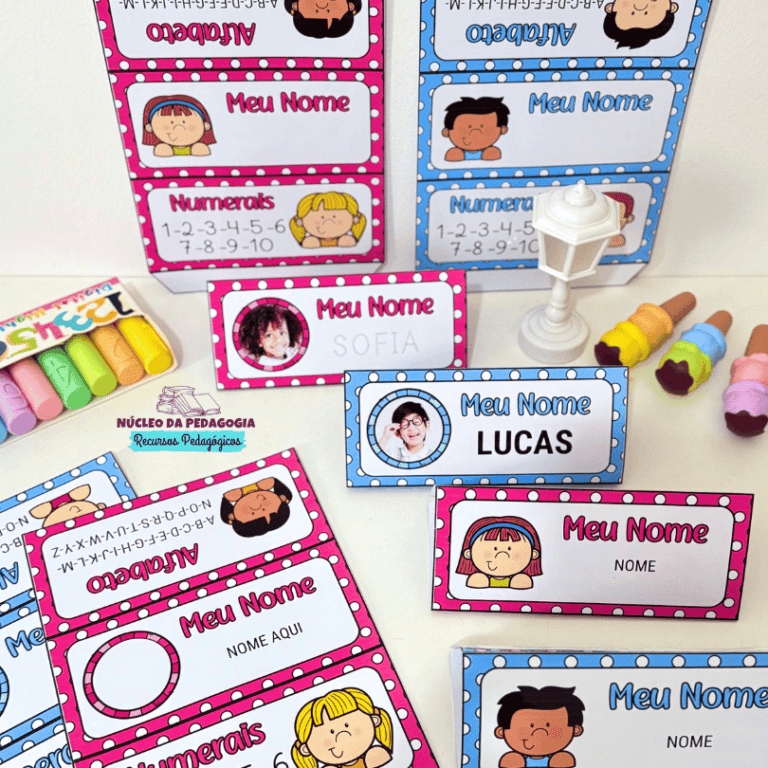 Crachá de Mesa Editável para imprimir