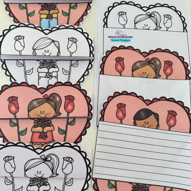 carta coração para imprimir