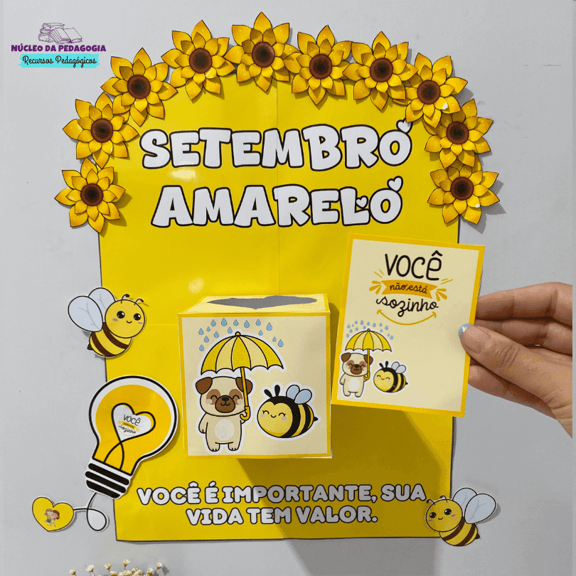 Setembro Amarelo painel para imprimir