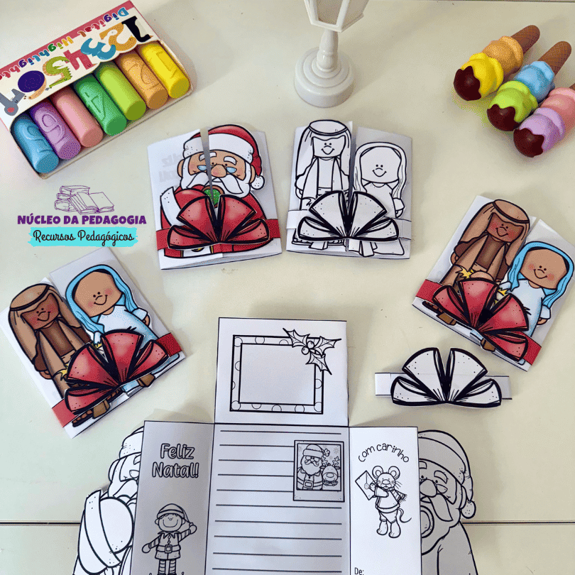 Cartão interativo Natal para imprimir